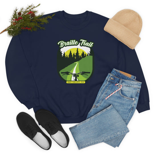 Braille Trail - Day Valley, CA Unisex Heavy Blend Crewneck Sweatshirt