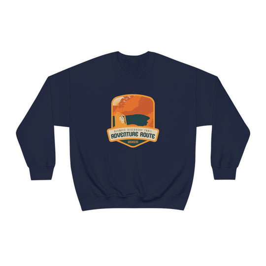 Olympic Discovery Trail Adventure Route - WA or Washington Unisex Heavy Blend Crewneck Sweatshirt