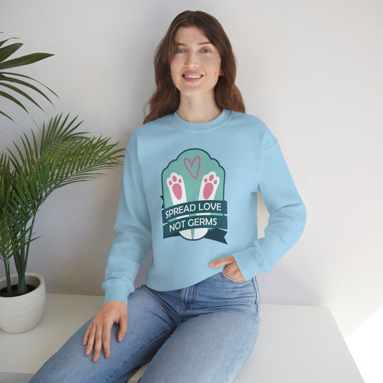 Spread love not Germs - Funny easter nurse Unisex Heavy Blend Crewneck Sweatshirt