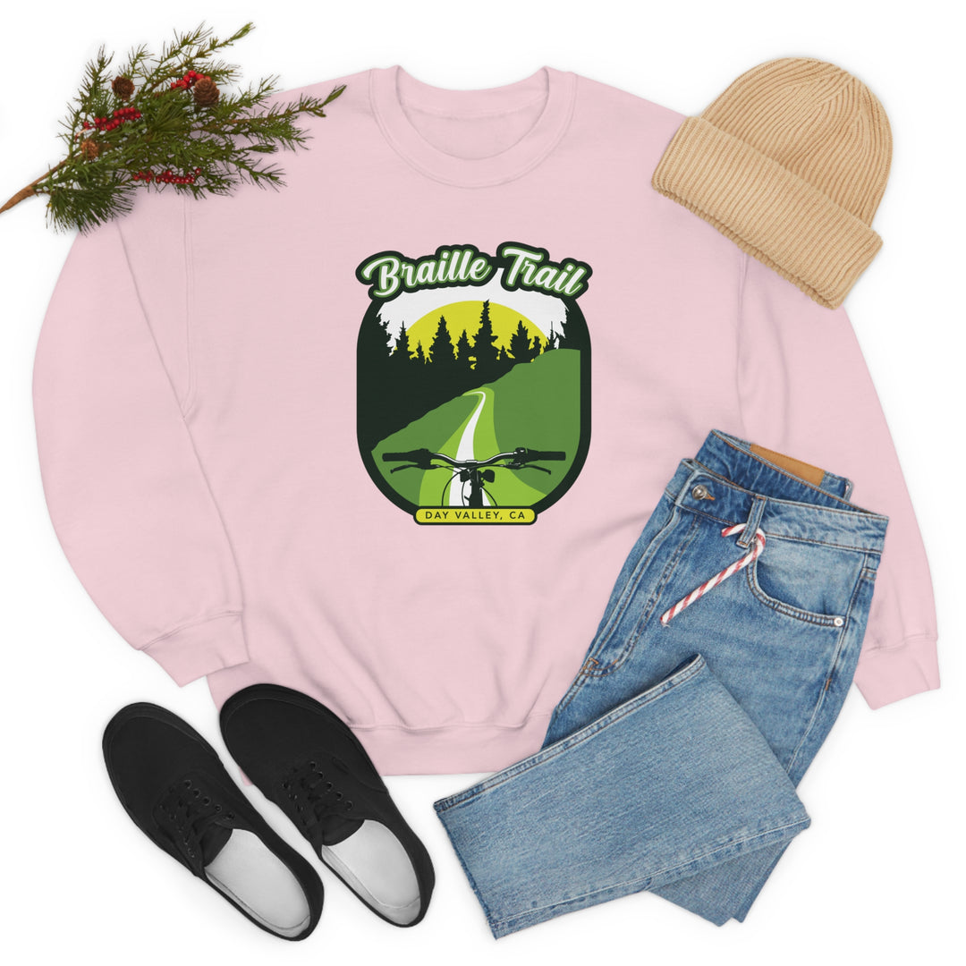 Braille Trail - Day Valley, CA Unisex Heavy Blend Crewneck Sweatshirt