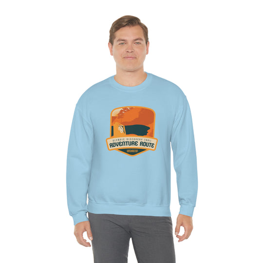 Olympic Discovery Trail Adventure Route - WA or Washington Unisex Heavy Blend Crewneck Sweatshirt