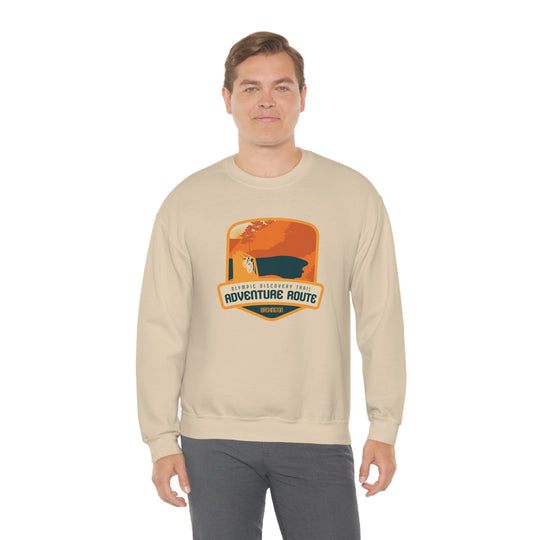 Olympic Discovery Trail Adventure Route - WA or Washington Unisex Heavy Blend Crewneck Sweatshirt