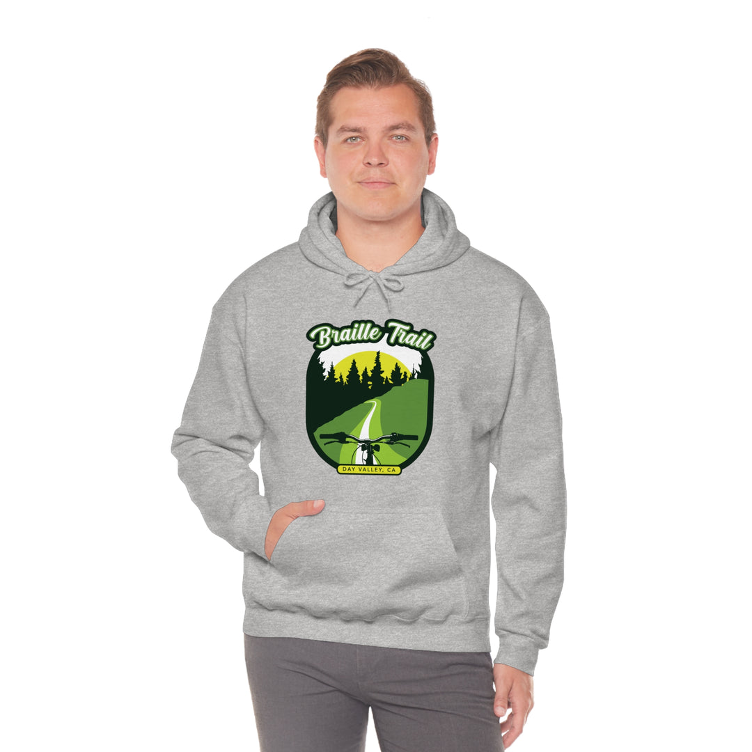 Braille Trail - Day Valley, CA Unisex Heavy Blend Hooded Sweatshirt