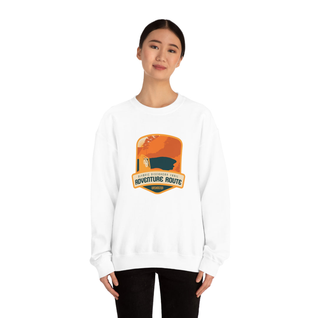 Olympic Discovery Trail Adventure Route - WA or Washington Unisex Heavy Blend Crewneck Sweatshirt