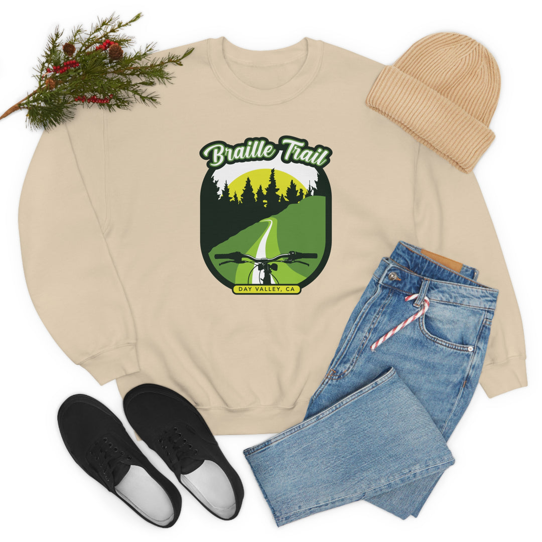 Braille Trail - Day Valley, CA Unisex Heavy Blend Crewneck Sweatshirt