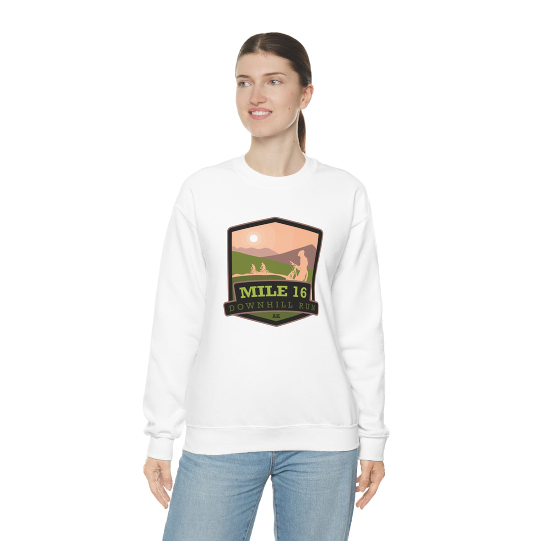 Mile 16 Downhill Run - Alaska Unisex Heavy Blend Crewneck Sweatshirt