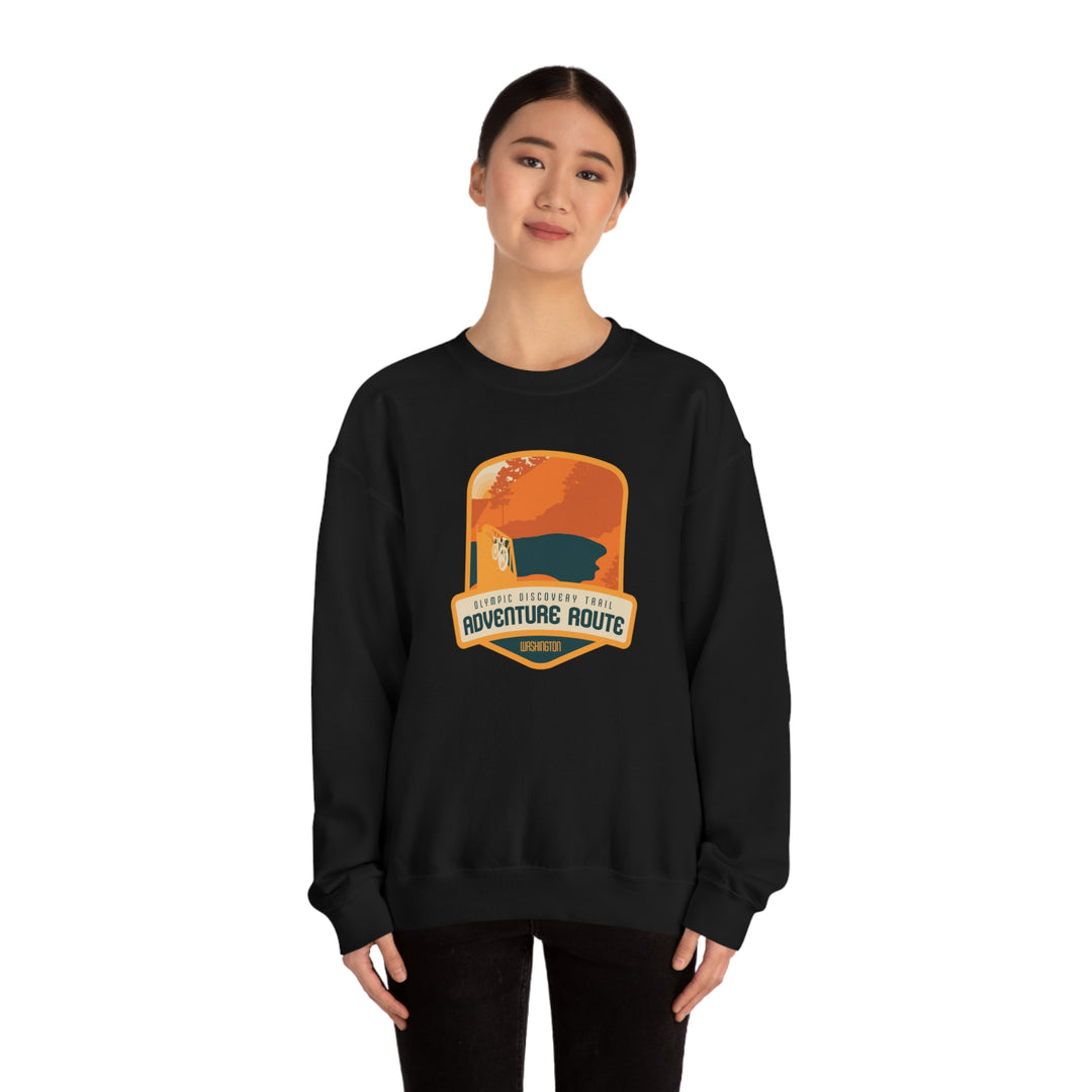 Olympic Discovery Trail Adventure Route - WA or Washington Unisex Heavy Blend Crewneck Sweatshirt