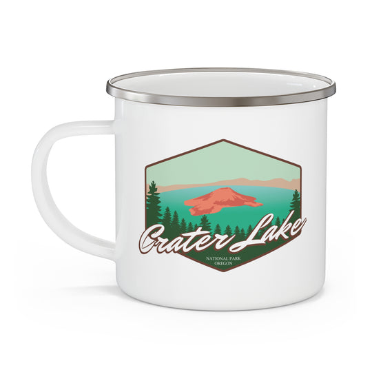 Crater Lake National Park Enamel Camping Mug Oregon hiker gift