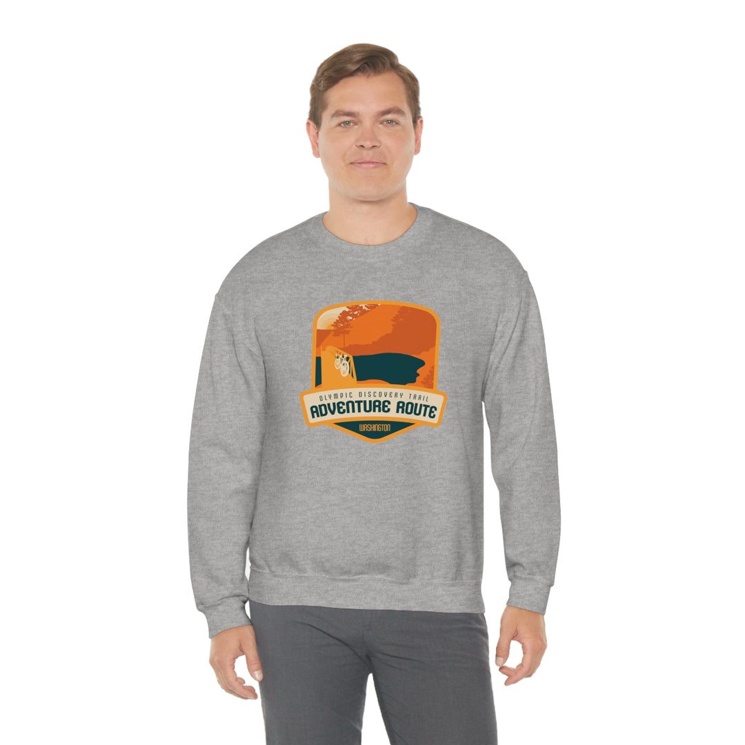 Olympic Discovery Trail Adventure Route - WA or Washington Unisex Heavy Blend Crewneck Sweatshirt