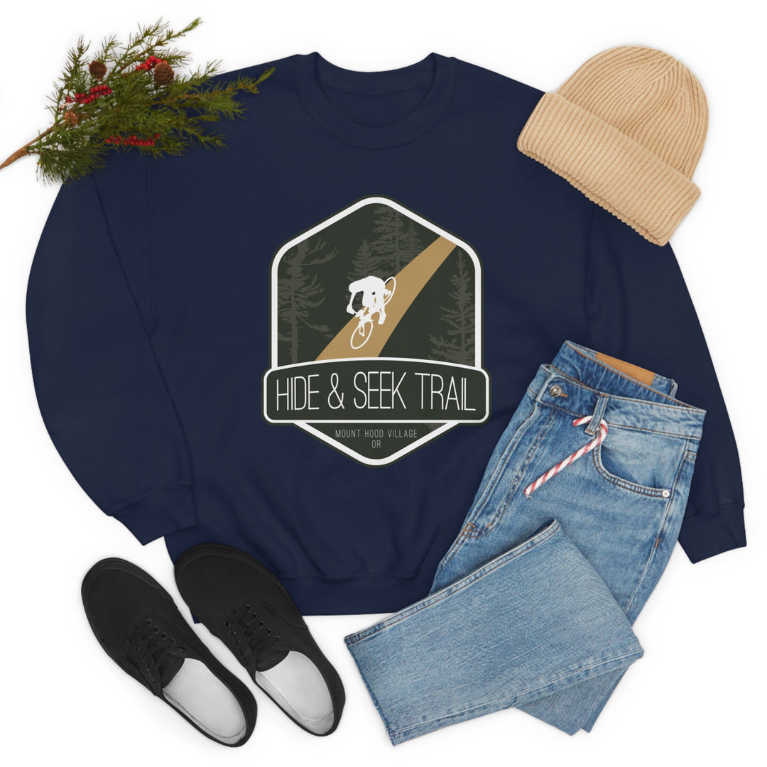 Hide and Seek Trail - Mount Hood Village, Oregon Unisex Heavy Blend Crewneck Sweatshirt