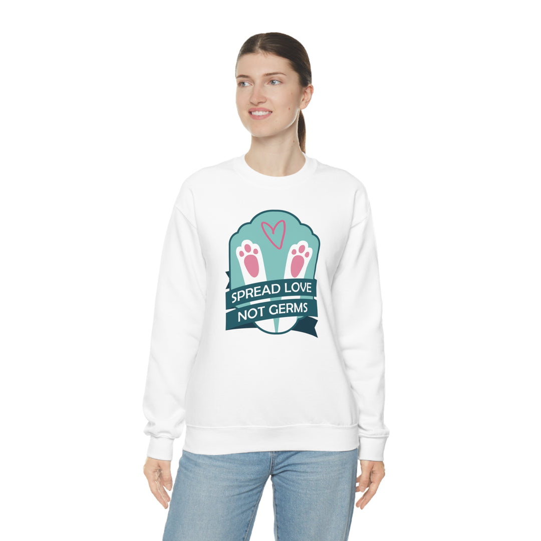 Spread love not Germs - Funny easter nurse Unisex Heavy Blend Crewneck Sweatshirt