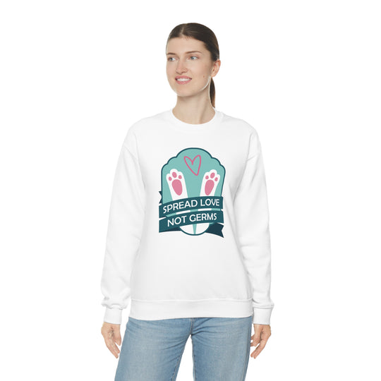 Spread love not Germs - Funny easter nurse Unisex Heavy Blend Crewneck Sweatshirt