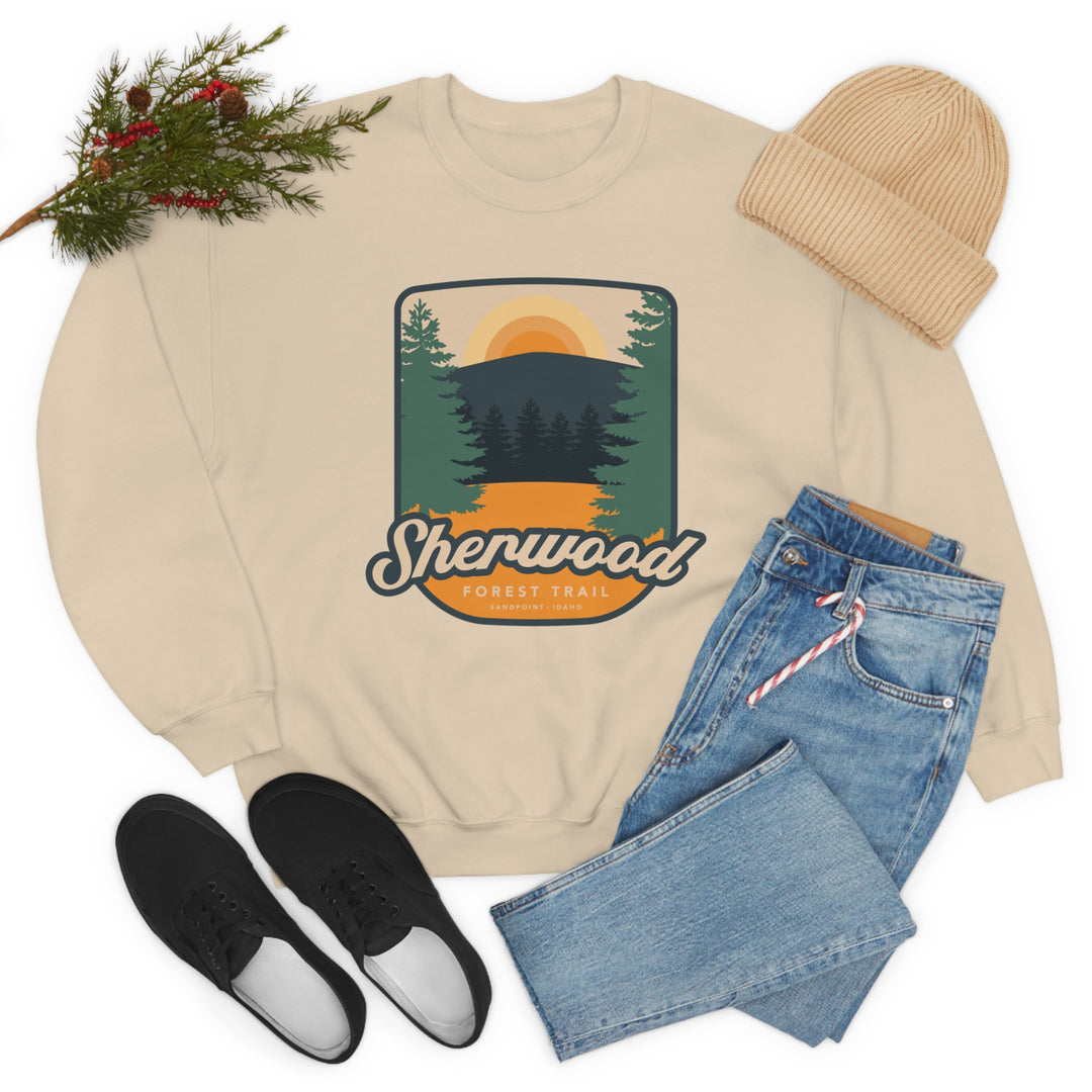 Sherwood Forest Trail - Sandpoint, Idaho Unisex Heavy Blend Crewneck Sweatshirt