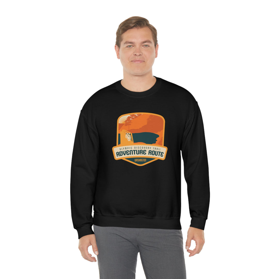 Olympic Discovery Trail Adventure Route - WA or Washington Unisex Heavy Blend Crewneck Sweatshirt