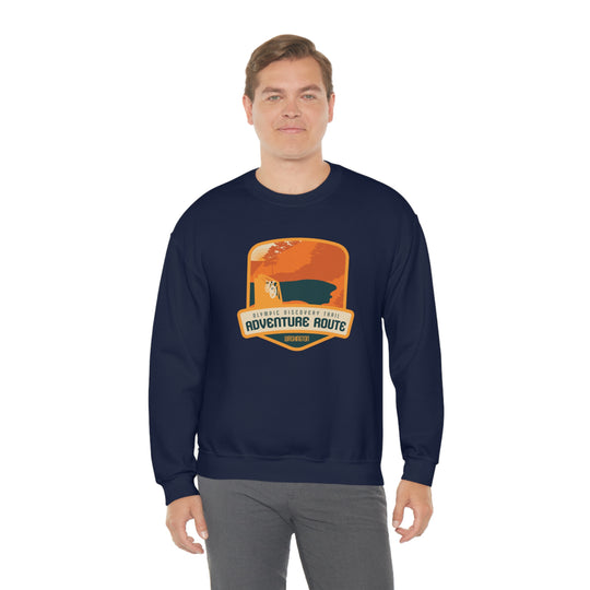 Olympic Discovery Trail Adventure Route - WA or Washington Unisex Heavy Blend Crewneck Sweatshirt