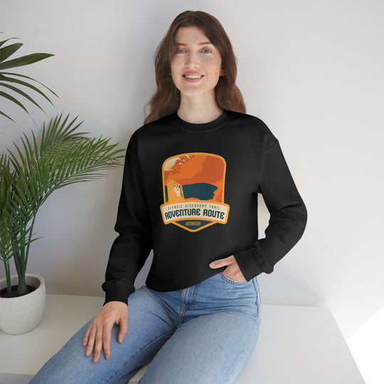 Olympic Discovery Trail Adventure Route - WA or Washington Unisex Heavy Blend Crewneck Sweatshirt