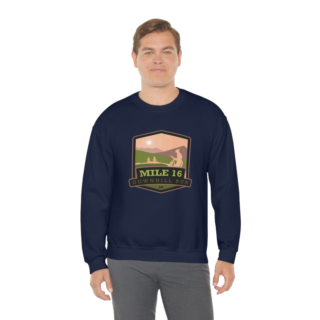 Mile 16 Downhill Run - Alaska Unisex Heavy Blend Crewneck Sweatshirt