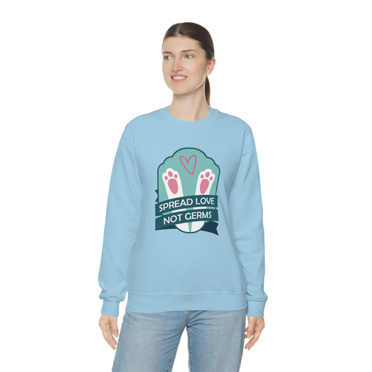 Spread love not Germs - Funny easter nurse Unisex Heavy Blend Crewneck Sweatshirt