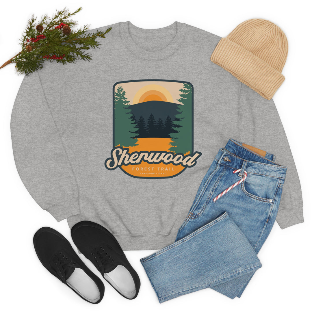 Sherwood Forest Trail - Sandpoint, Idaho Unisex Heavy Blend Crewneck Sweatshirt