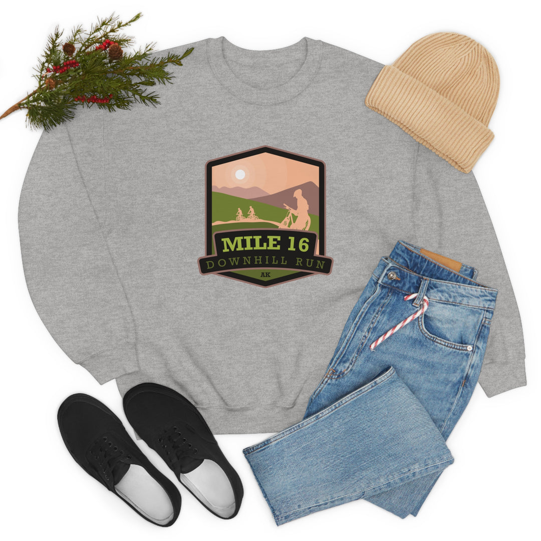 Mile 16 Downhill Run - Alaska Unisex Heavy Blend Crewneck Sweatshirt