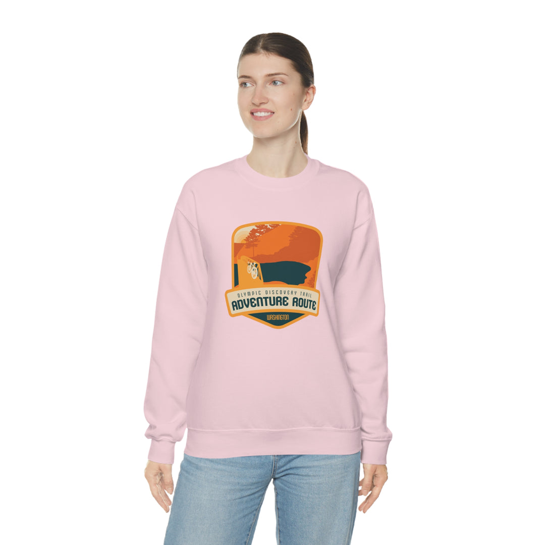 Olympic Discovery Trail Adventure Route - WA or Washington Unisex Heavy Blend Crewneck Sweatshirt