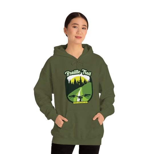 Braille Trail - Day Valley, CA Unisex Heavy Blend Hooded Sweatshirt