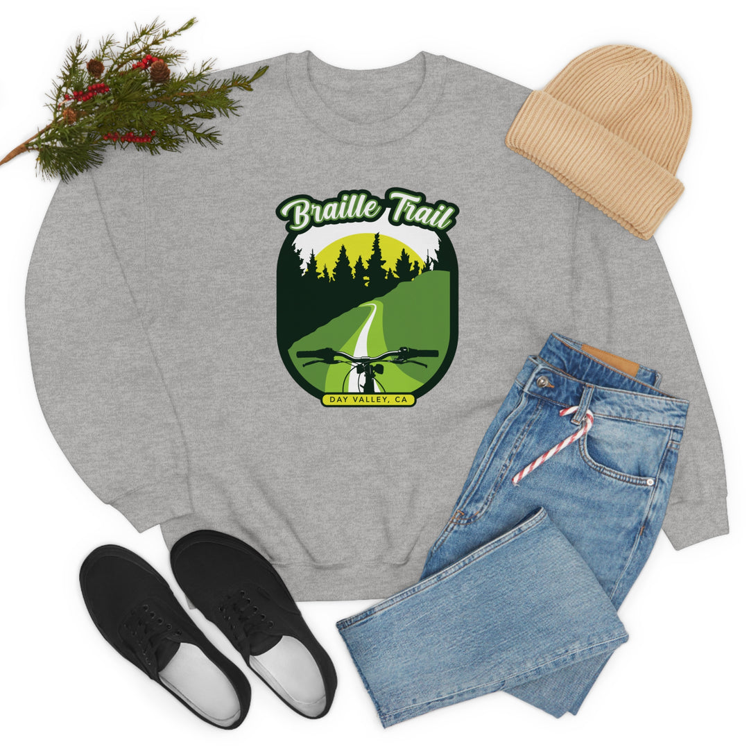 Braille Trail - Day Valley, CA Unisex Heavy Blend Crewneck Sweatshirt