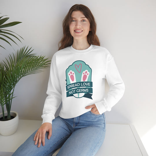 Spread love not Germs - Funny easter nurse Unisex Heavy Blend Crewneck Sweatshirt