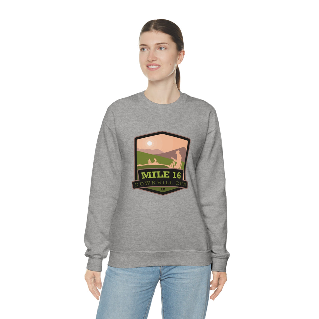 Mile 16 Downhill Run - Alaska Unisex Heavy Blend Crewneck Sweatshirt