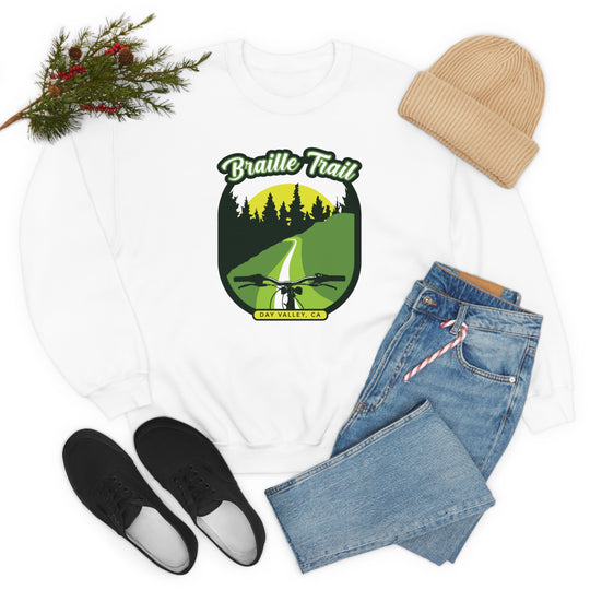 Braille Trail - Day Valley, CA Unisex Heavy Blend Crewneck Sweatshirt