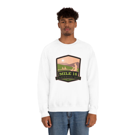 Mile 16 Downhill Run - Alaska Unisex Heavy Blend Crewneck Sweatshirt