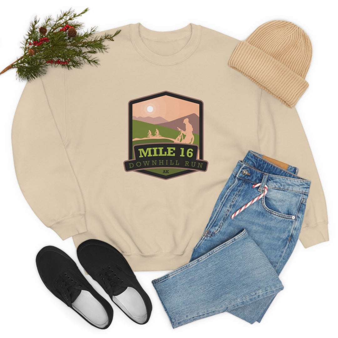 Mile 16 Downhill Run - Alaska Unisex Heavy Blend Crewneck Sweatshirt