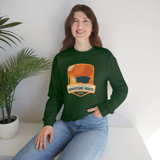 Olympic Discovery Trail Adventure Route - WA or Washington Unisex Heavy Blend Crewneck Sweatshirt