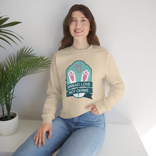 Spread love not Germs - Funny easter nurse Unisex Heavy Blend Crewneck Sweatshirt