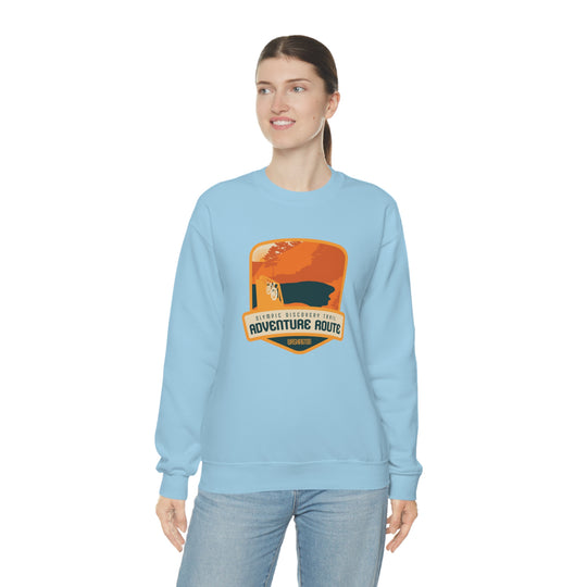 Olympic Discovery Trail Adventure Route - WA or Washington Unisex Heavy Blend Crewneck Sweatshirt