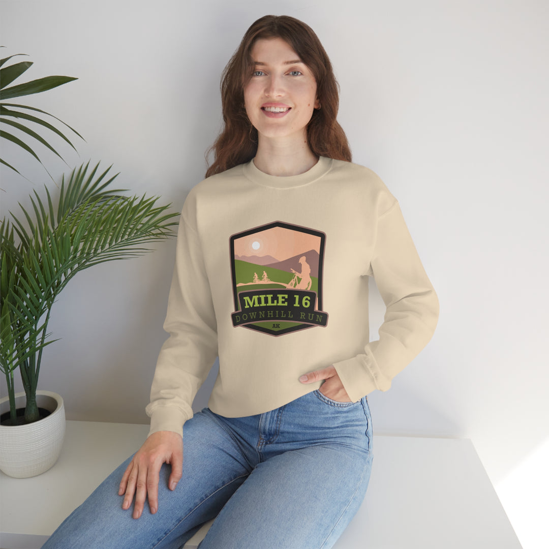 Mile 16 Downhill Run - Alaska Unisex Heavy Blend Crewneck Sweatshirt