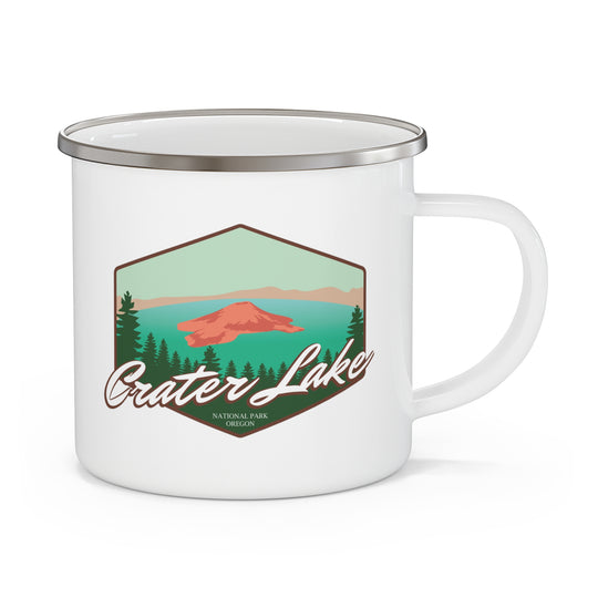 Crater Lake National Park Enamel Camping Mug Oregon hiker gift