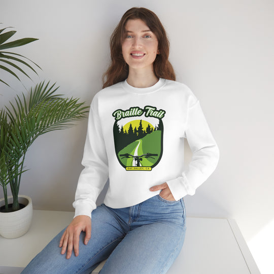 Braille Trail - Day Valley, CA Unisex Heavy Blend Crewneck Sweatshirt