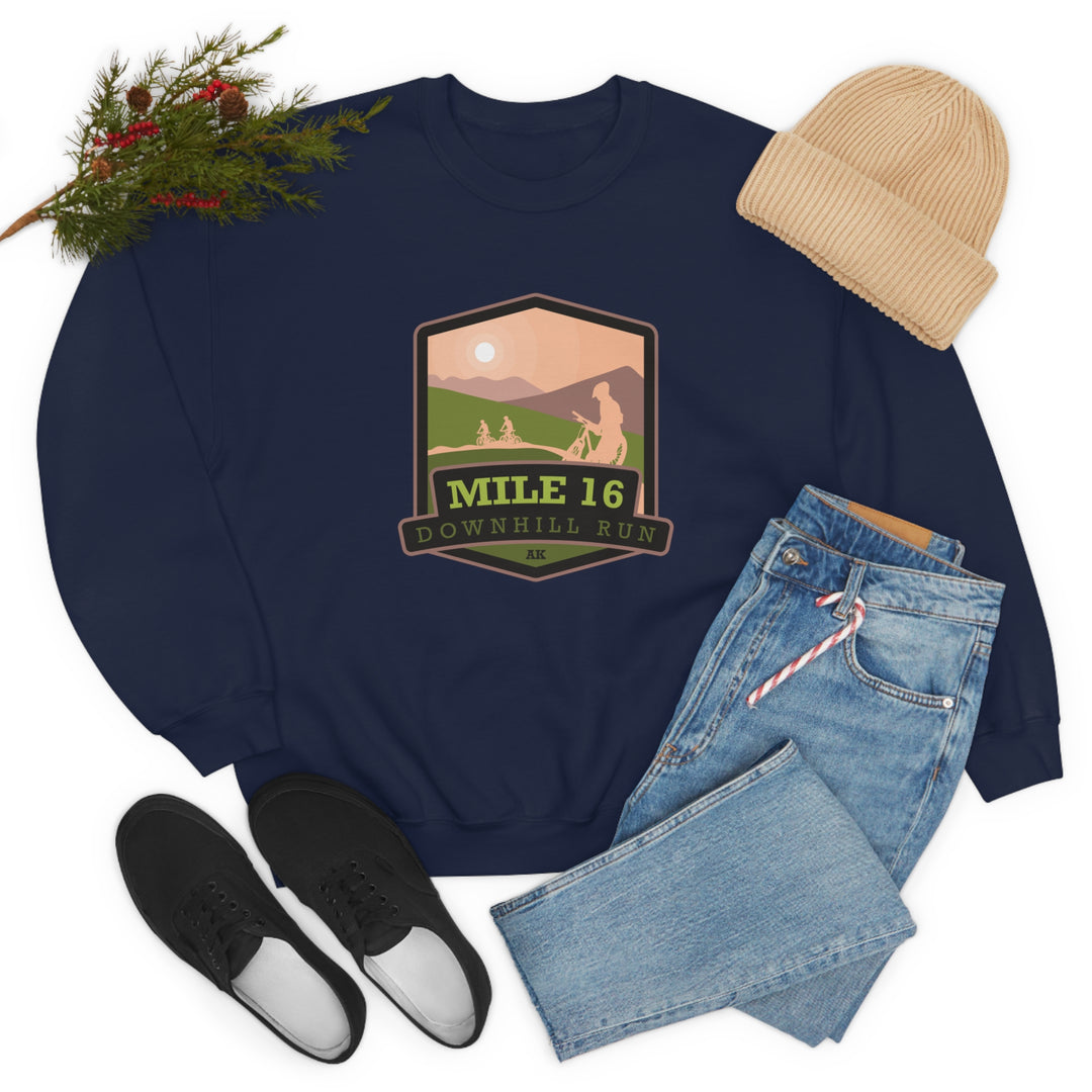 Mile 16 Downhill Run - Alaska Unisex Heavy Blend Crewneck Sweatshirt