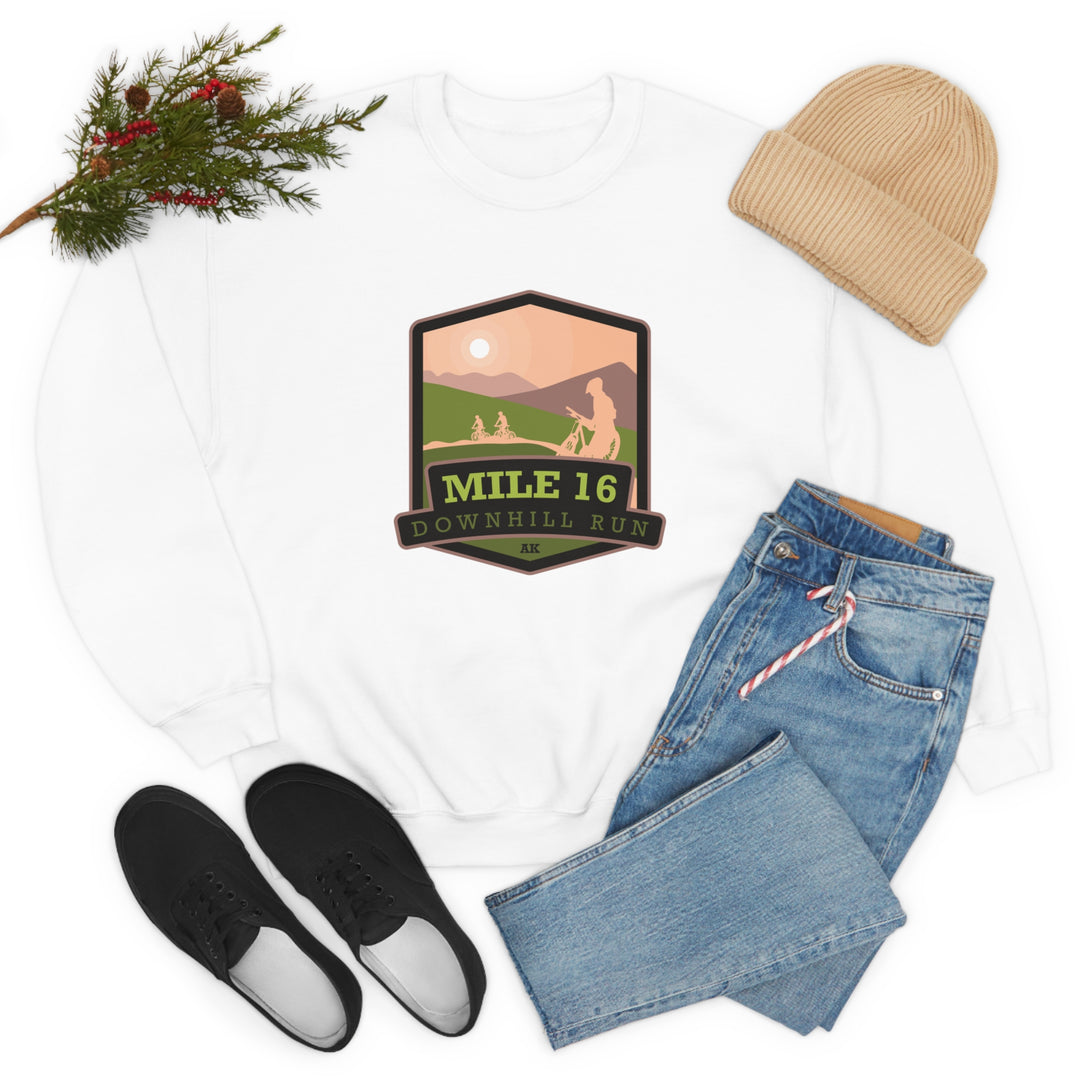 Mile 16 Downhill Run - Alaska Unisex Heavy Blend Crewneck Sweatshirt