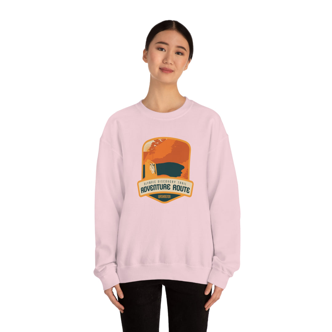 Olympic Discovery Trail Adventure Route - WA or Washington Unisex Heavy Blend Crewneck Sweatshirt