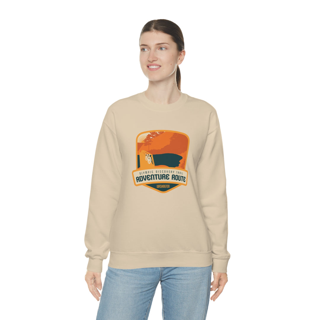 Olympic Discovery Trail Adventure Route - WA or Washington Unisex Heavy Blend Crewneck Sweatshirt