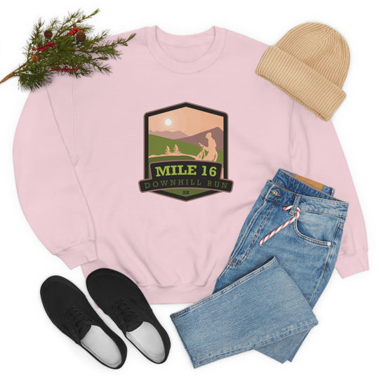 Mile 16 Downhill Run - Alaska Unisex Heavy Blend Crewneck Sweatshirt