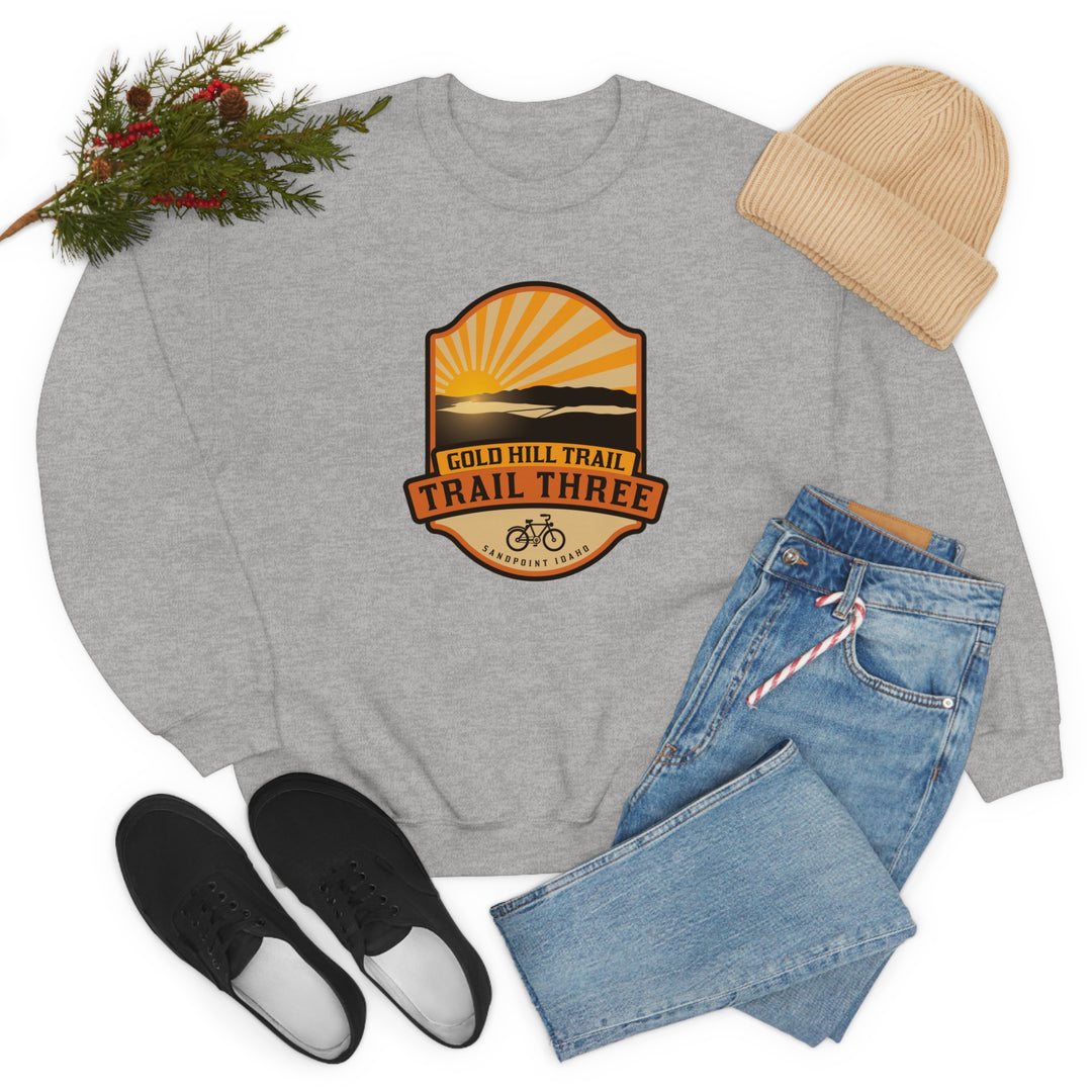 Gold Hill Trail (Trail 3) - Sandpoint, Idaho Unisex Heavy Blend Crewneck Sweatshirt