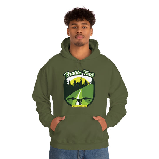 Braille Trail - Day Valley, CA Unisex Heavy Blend Hooded Sweatshirt