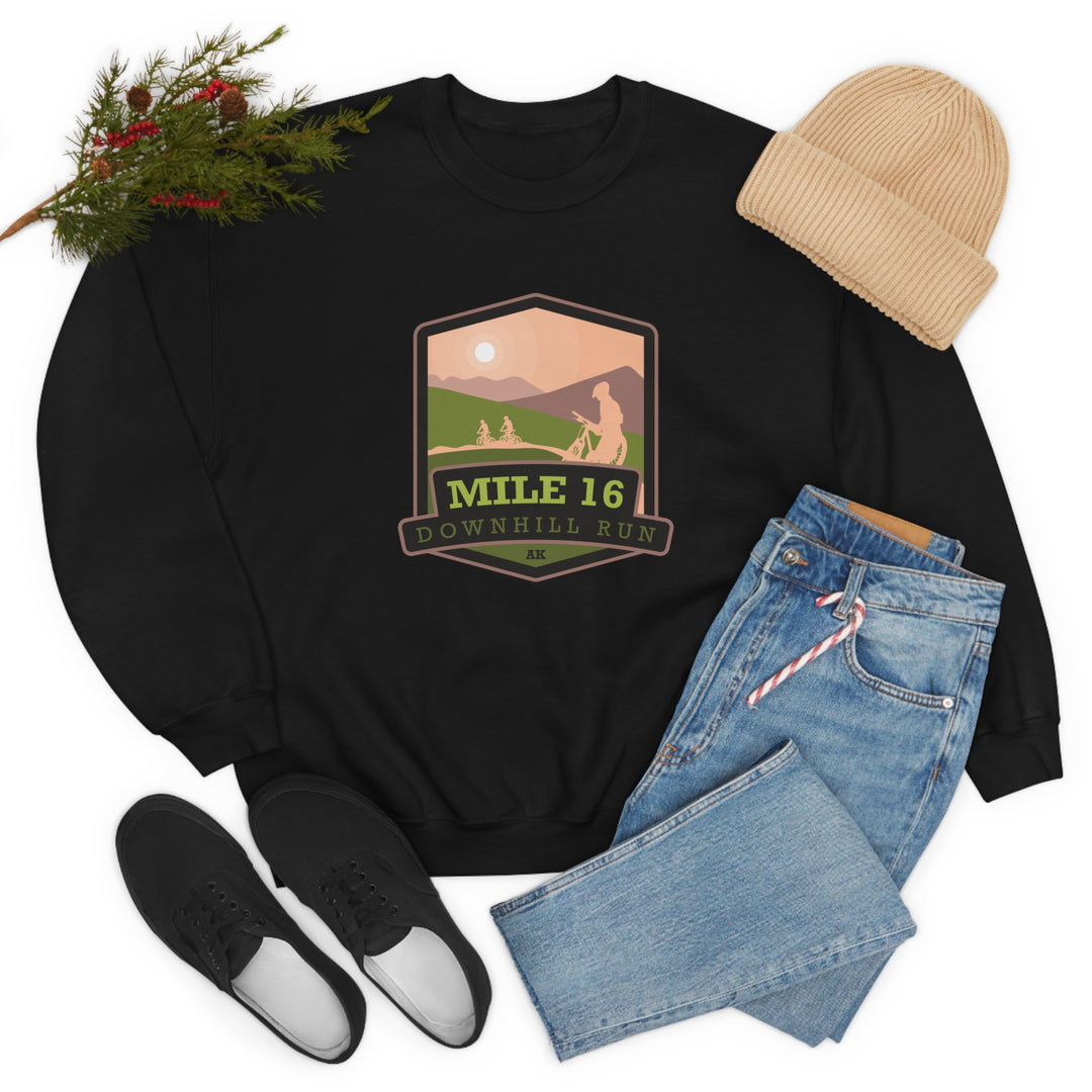 Mile 16 Downhill Run - Alaska Unisex Heavy Blend Crewneck Sweatshirt