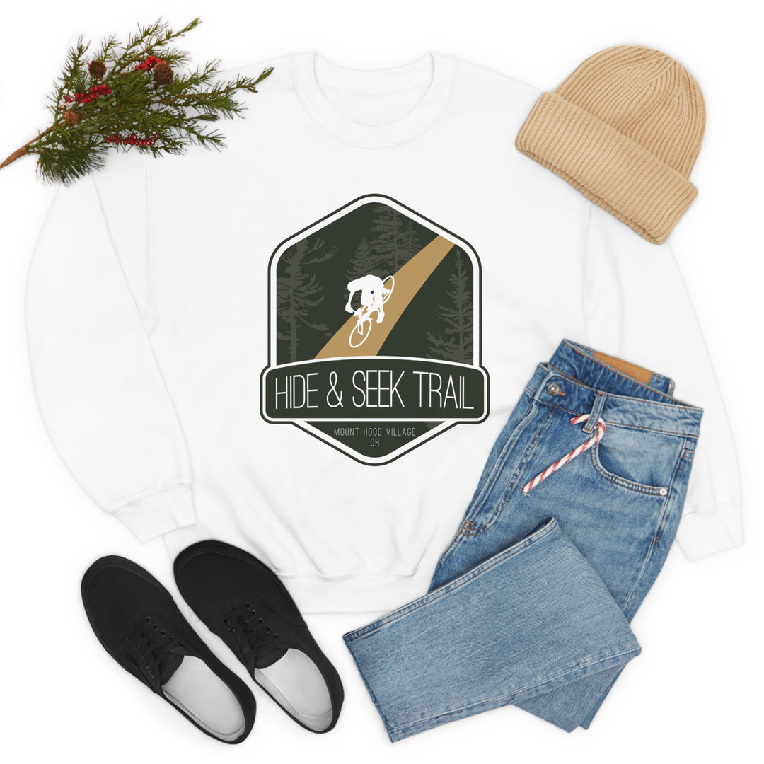 Hide and Seek Trail - Mount Hood Village, Oregon Unisex Heavy Blend Crewneck Sweatshirt