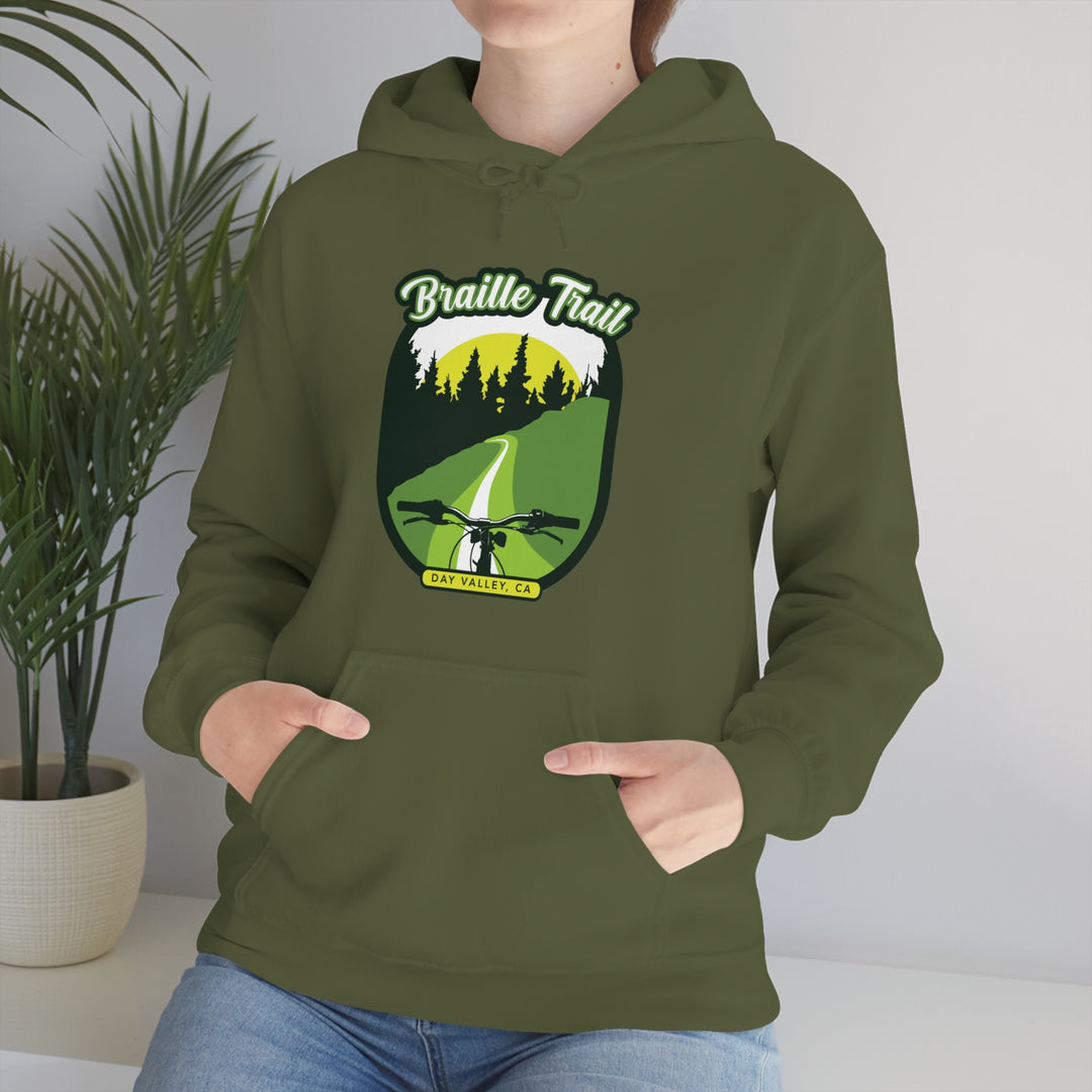 Braille Trail - Day Valley, CA Unisex Heavy Blend Hooded Sweatshirt