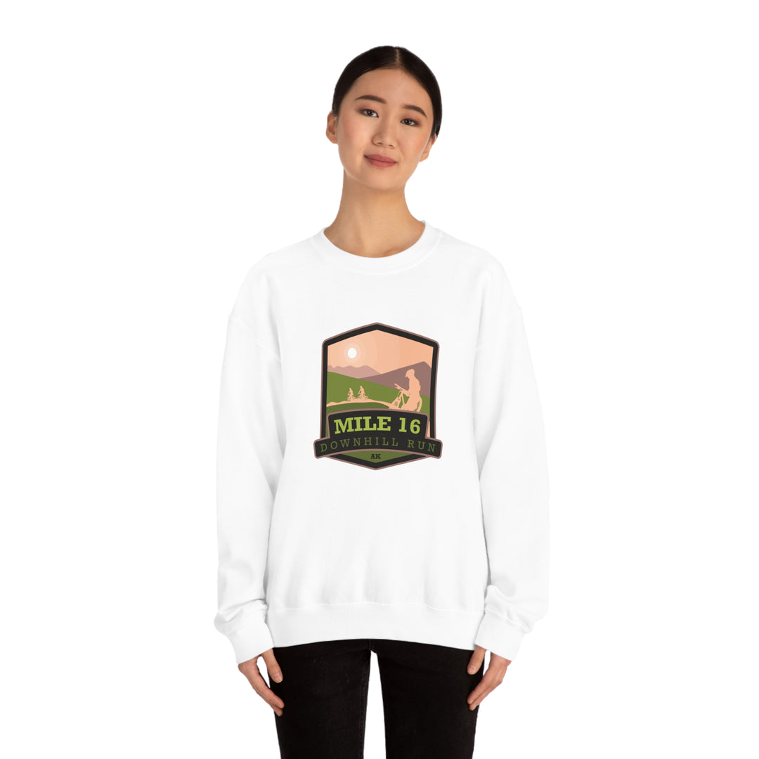 Mile 16 Downhill Run - Alaska Unisex Heavy Blend Crewneck Sweatshirt