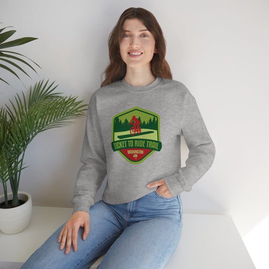 Ticket to Ride Trail - Washington State Unisex Heavy Blend Crewneck Sweatshirt